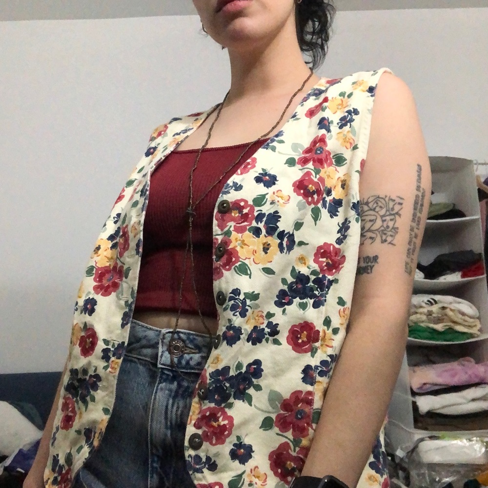 Vintage floral vest